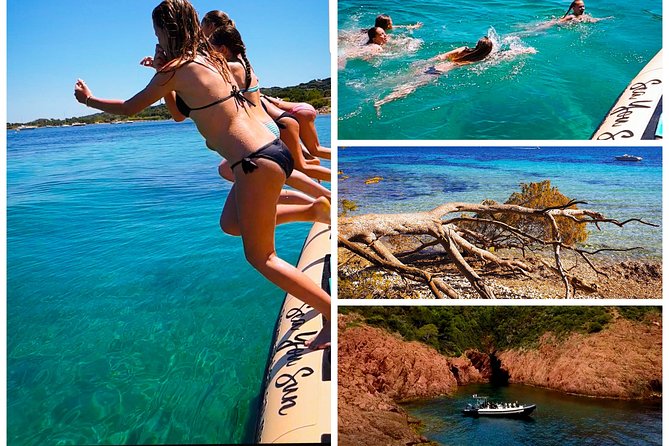 Boat tour from Fréjus - Calanques Estérel - 2h30 - Leaving Port Fréjus for the red-rock coast