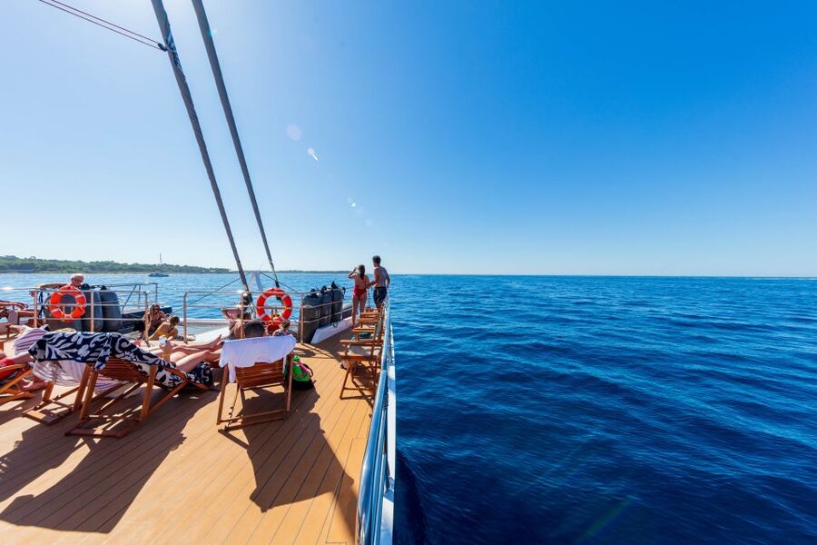 Cannes: Half-Day Catamaran Cruise with Lunch - Lunch on deck around 1 PM