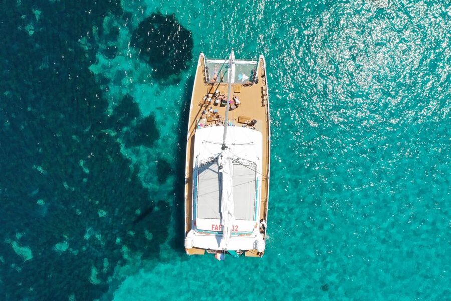 Cannes: Half-Day Catamaran Cruise - Boarding the modern catamaran at Île Sainte-Marguerite
