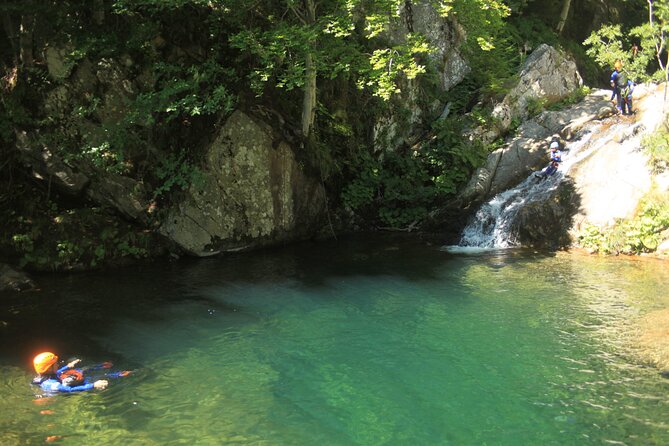 Canyoning tour Aero Besorgues -half day - The first 25-metre zip line and 4-metre jump