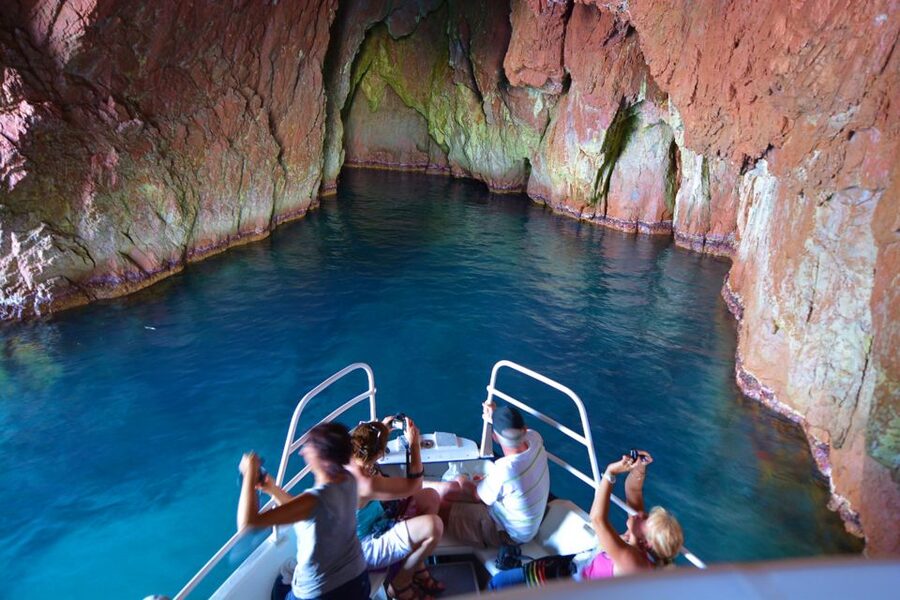 Cargèse: Scandola, Girolata, and Piana Afternoon Boat Tour - Arone Beach and the first red rocks