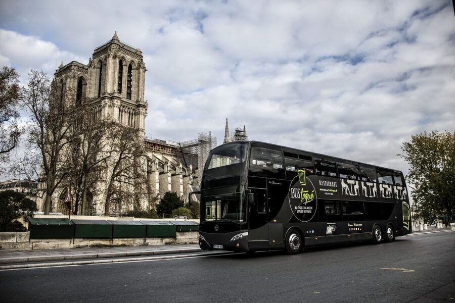 Champs Elysées Bus Toqué Lunch w/ a Glass of Champagne - A Paris Lunch Served Above the Street