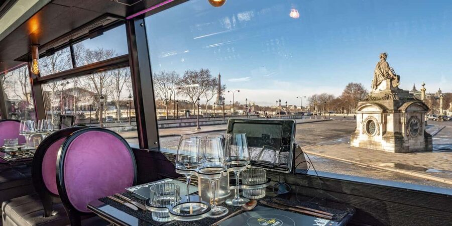 Champs Elysées Bus Toqué Lunch w/ a Glass of Champagne - The Route Along the Rive Gauche