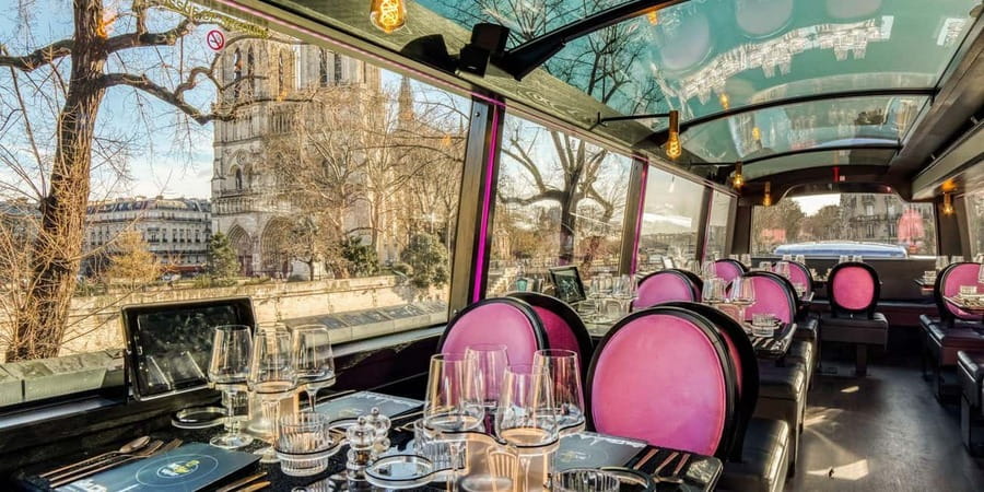 Champs Elysées Bus Toqué Lunch w/ a Glass of Champagne - Sound, Wi-Fi, and the Onboard Atmosphere