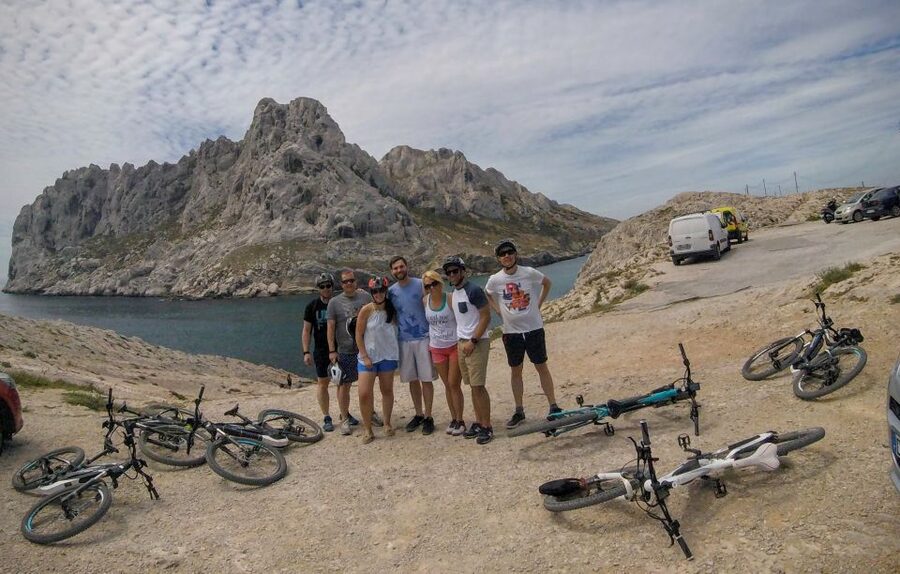 From Marseille: Calanques National Park E-Mountain Bike Tour - The Col de Cortiou view toward Sormiou