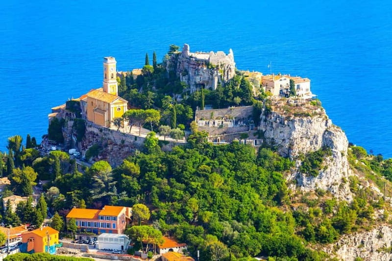 From Nice: French Riviera Full-Day Tour - Eze rises above Villefranche and Cap Ferrat