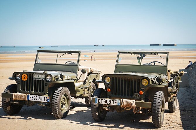Normandy WW2 Classic Jeep Tour - Omaha Beach and WN 60 show the hard ground war