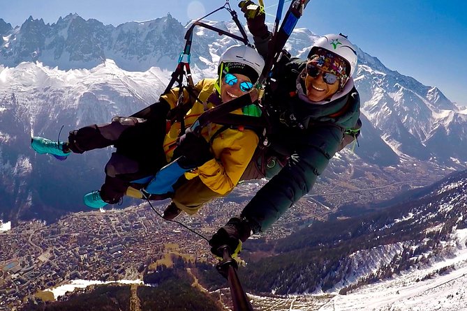 Paragliding Tandem Flight over the Alps in Chamonix - Above Mont Blanc and the Chamonix Valley