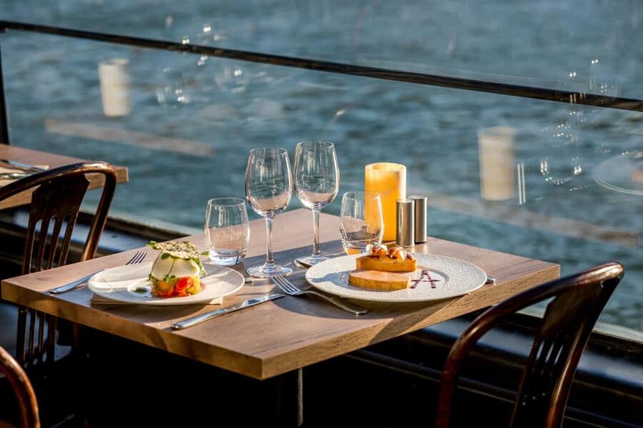 Paris: 3-Course Lunch Cruise on the River Seine - The first course: salmon, leek, and lemon