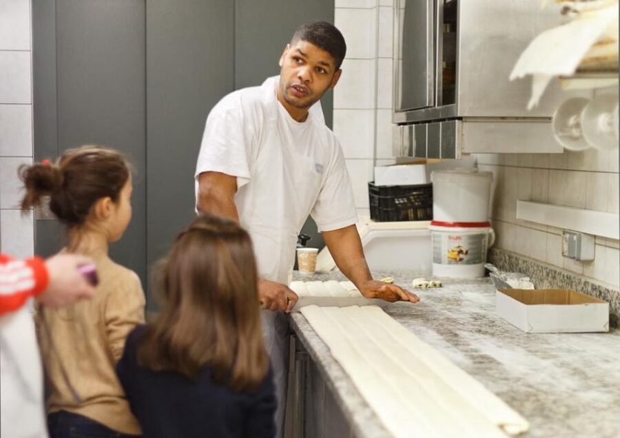 Paris: Behind the Scenes Bakery Tour with Breakfast - Shaping your own baguette
