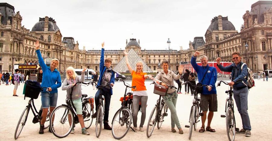 Paris: City Highlights Bike Tour - The Eiffel Tower from street level