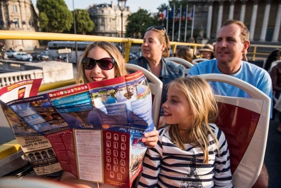 Paris: Eiffel Tower, Hop-On Hop-Off Bus, Seine River Cruise - Using the open-top bus across central Paris
