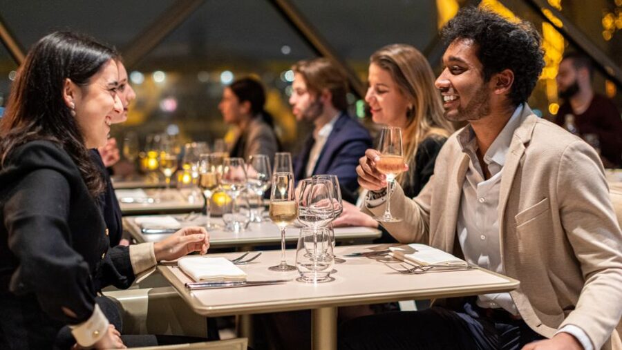Paris: Elegant Dinner with Drinks in the Eiffel Tower - The first-floor lift ride and arrival