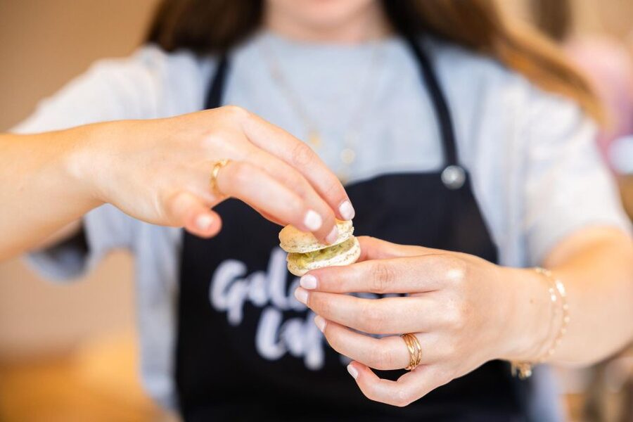 Paris: Macaron Class at Galeries Lafayette - Chocolate, Pistachio, and the Finished Macarons