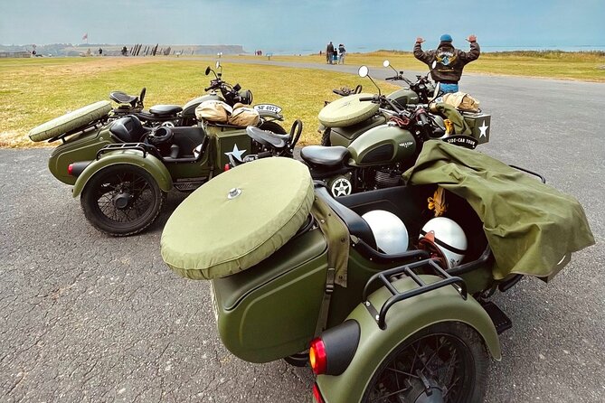 Private vintage sidecar tour of the D-Day Landing Beaches - Longues-sur-Mer and the Atlantic Wall guns