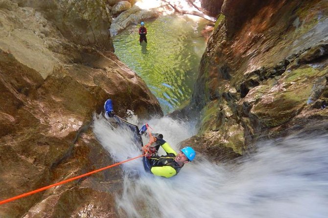 Sports canyoning in the Vercors near Grenoble - Getting suited up in 5mm neoprene