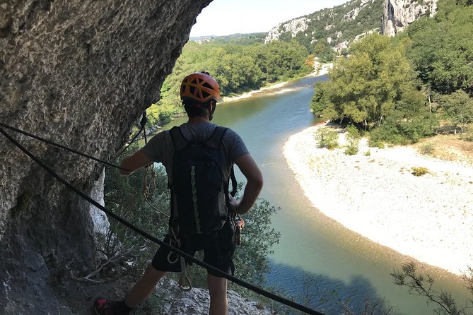 Via corda in Ardèche + big abseil - The 40-meter abseil